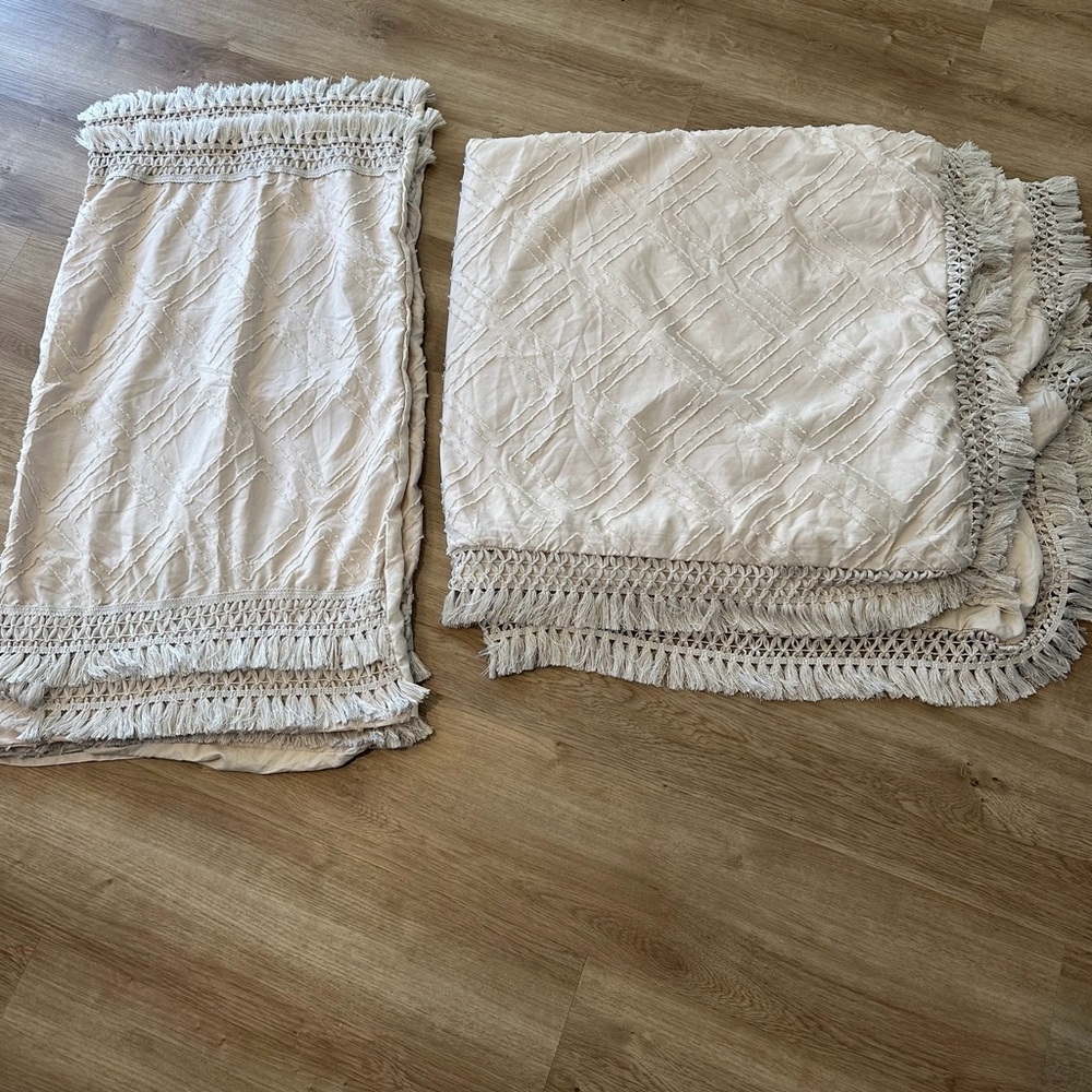 King duvet  cover khaki BOHO fringe trim